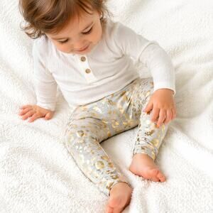Carters Gold Cheetah Fleece Leggings Girls 24M NWT Cozy Cream Girls